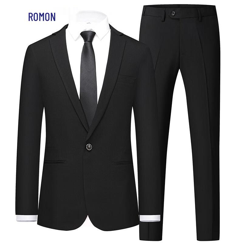 Romon Men s Slim Fit Business Wedding Suit Set 195A