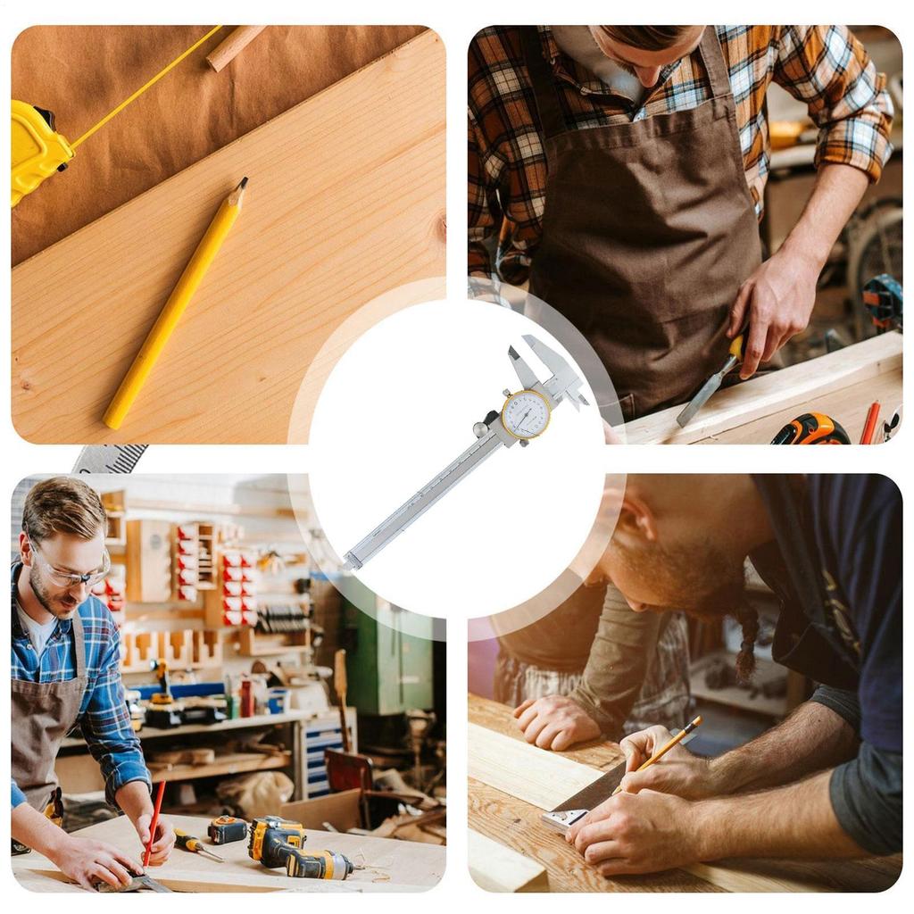 Diameter Measuring Tool 0-6 Inch Range Steel Ruler 0.02mm Accuracy Steel Caliber Measuring Tool With Watch For Depth Thickness