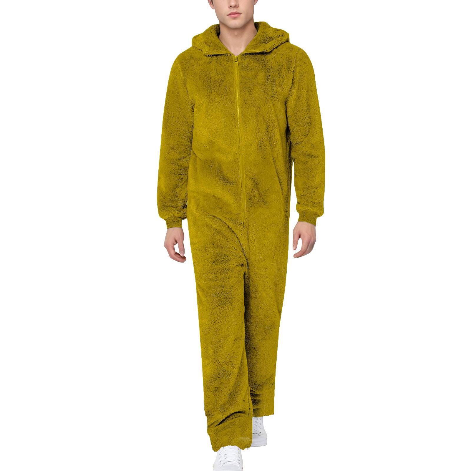 

Комбінезон для чоловіків осінь і зима Комбінезони з довгим рукавом Повсякденне вбрання L жовтий