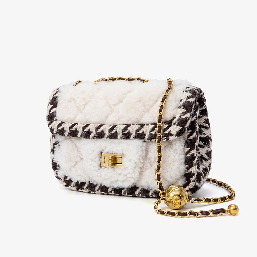 New small fragrance chain plush bag shoulder bag Crossbody bag women's birthday gift length 19cm high 12cm wide 7cm