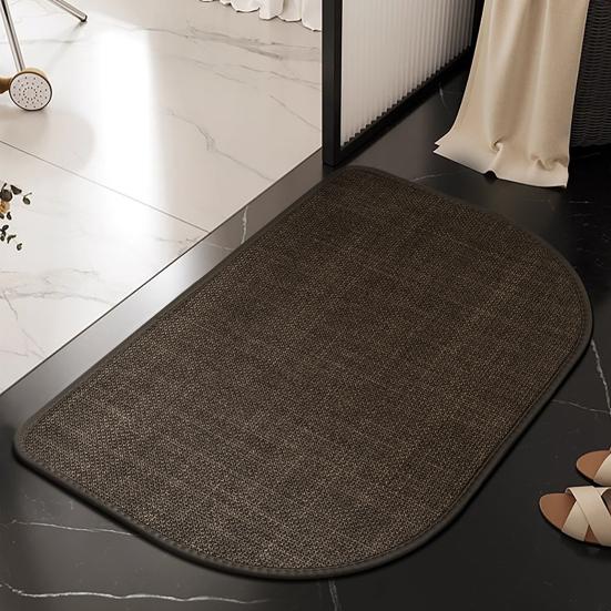 Non-Slip Bathroom Carpet Mat Semi-circular Rubber Backing Quick-Drying Absorbent Ultra-Thin