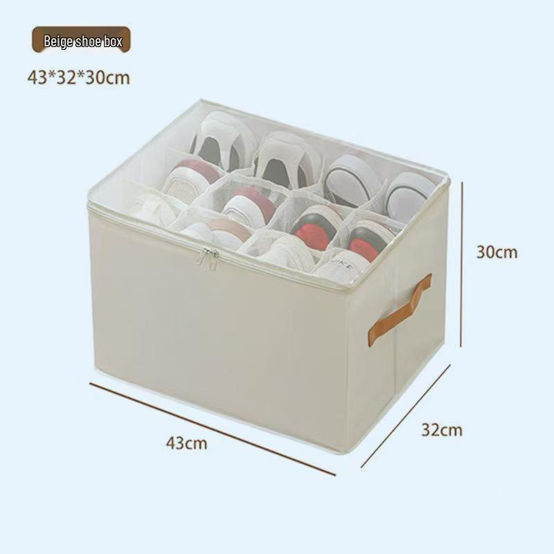 Yuzhe Transparent Foldable Shoe Storage Box with Compartments and Lid for Shoes and Sundries