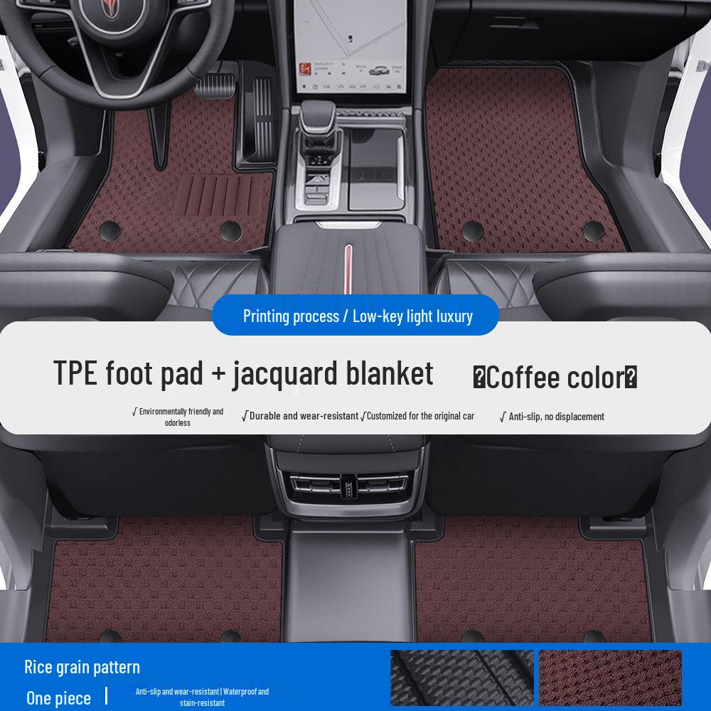 Silk Coil TPE Car Floor Mats & Door Sill for Hongqi EQM5 Tiangong 05/06/08 – Full Coverage