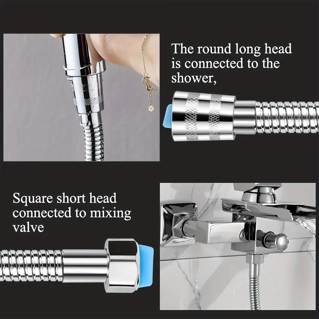 1.5/2M Stainless Steel Silver Hose Extended Tube Bathroom Shower Pipe Pipe Water Pipe Drawer Bathroom Accessories Pipes