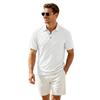 Men's Summer Jacquard Polo Shirt Heavyweight Casual Short Sleeve T Shirt with Checkered Pattern and Classic Collar Design