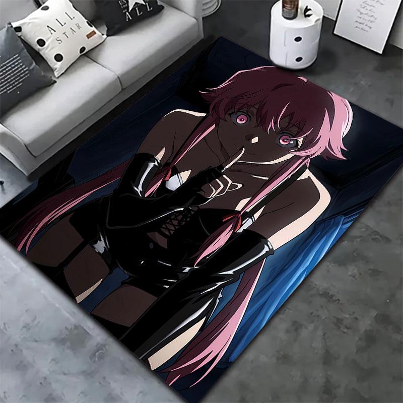 Gasai Yuno Carpet Rug For Living Room Bedroom Home Sofa Decoration Kids Play Nonslip Floor Mat