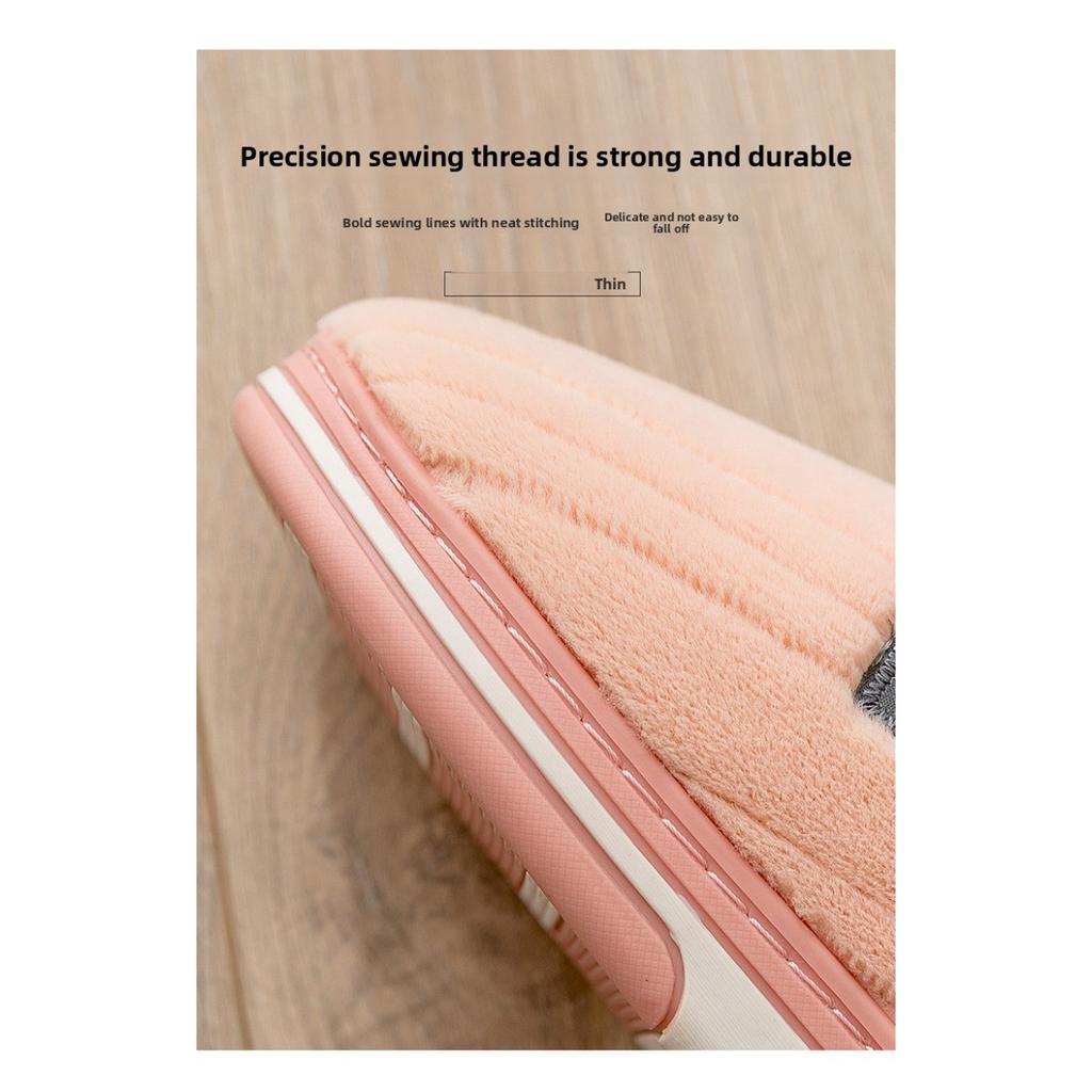 Men's Cotton Slippers for Winter Living Indoors, Anti Slip and Warm Woolen Cotton Shoes for Women In Winter