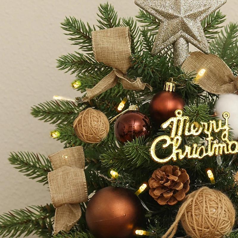 Christmas Tree Artificial Plants DIY Handicraft Pinecone Pine Branch Christmas Tree Home Party Decorations Desktop Ornament