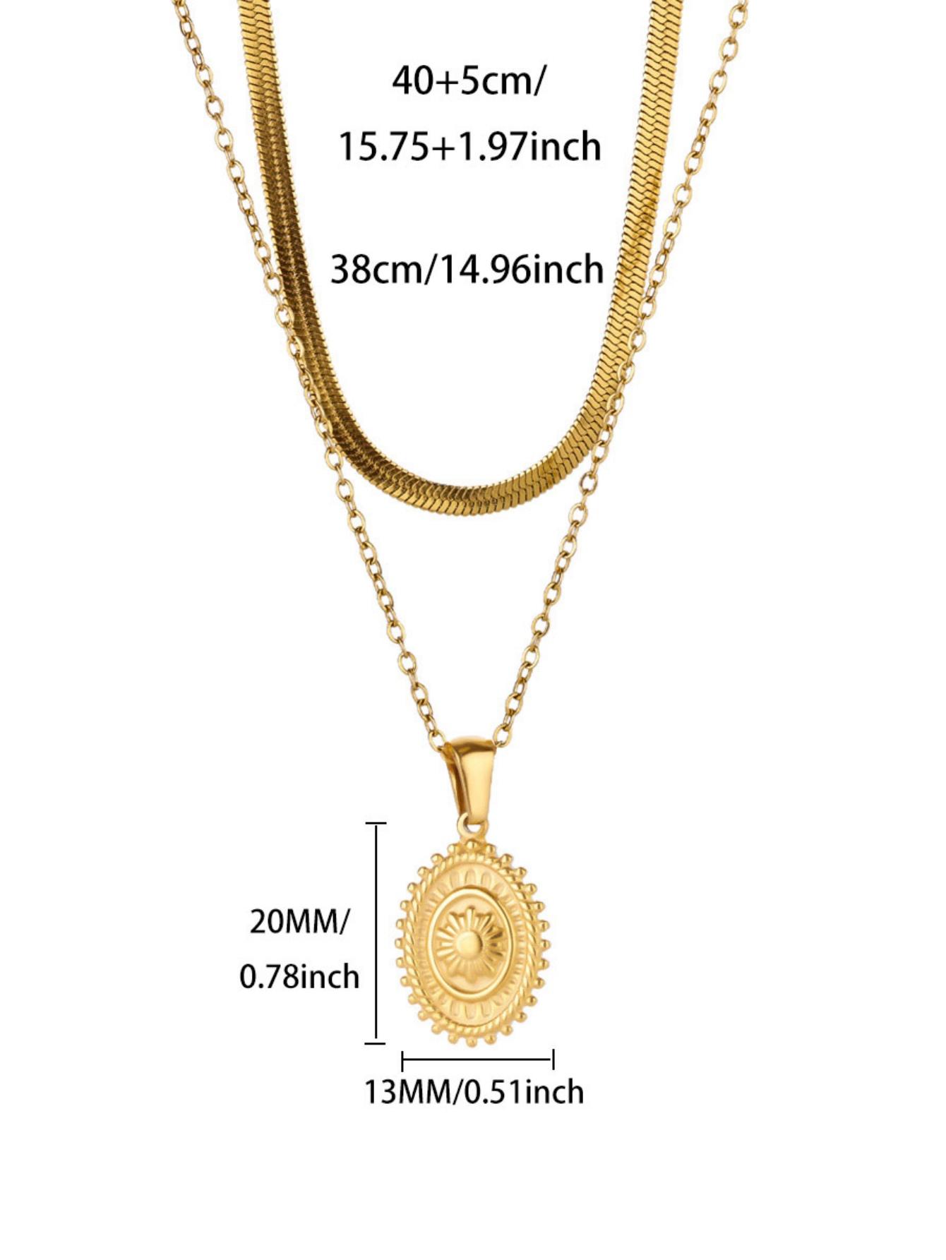 

Stainless Steel Multi-layer Sun Necklace For Women Gold Color Chain Necklace Minimalist Jewelry Perfect for Daily Wear & Gift Gi