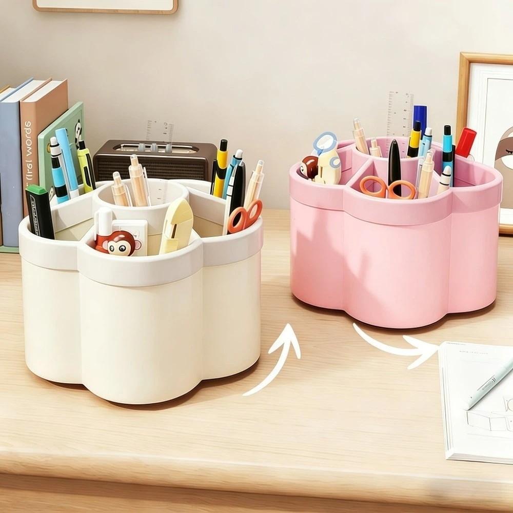 Large Capacity Desktop Organizer Rotatable Storage Holder Container Pencil Box Office Supplies