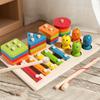 3-in-1 Angel- & Xylophon-Kognitives Spielzeug zur Form- & Farberkennung, Musikalische Erleuchtung
