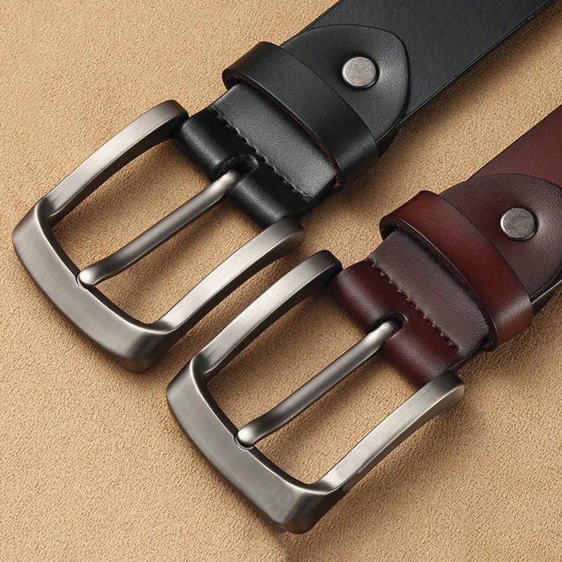 Ceinture Rétro à Boucle à Aiguille et Boucle Quotidienne pour Hommes, Ceinture pour Hommes pour le Commerce Extérieur, Ceinture en Cuir Véritable pour Hommes