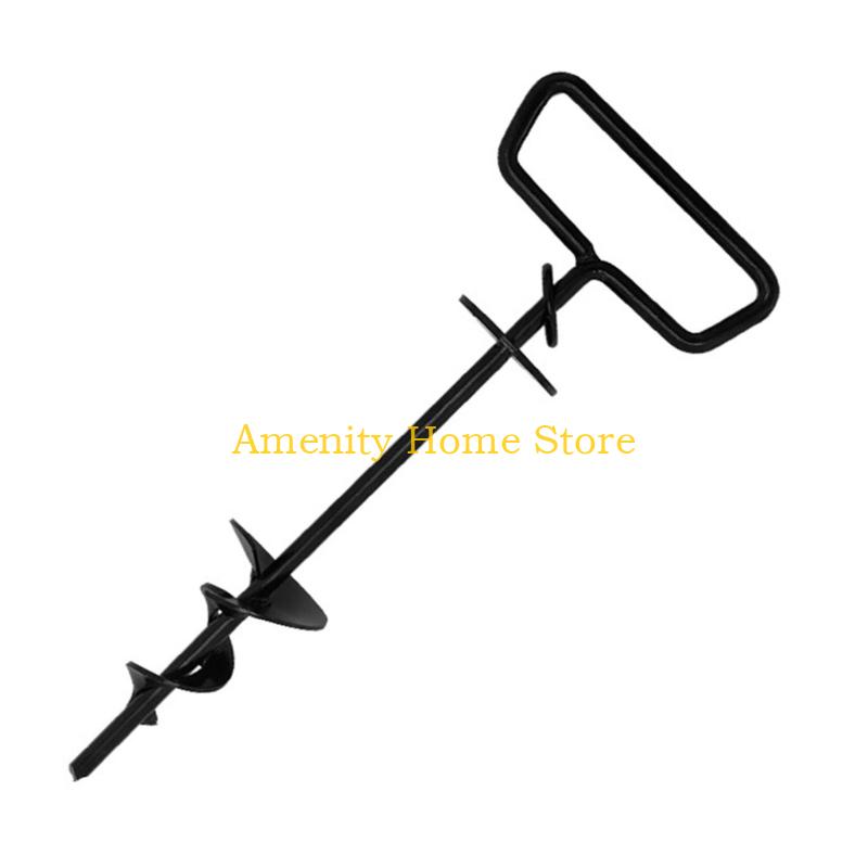 F26C Trapezoidal Thread Pet Stake Ground Anchors Heavy Duty Iron for Outdoor Use