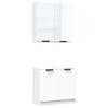 2 Piece Bathroom Furniture Set White Particleboard