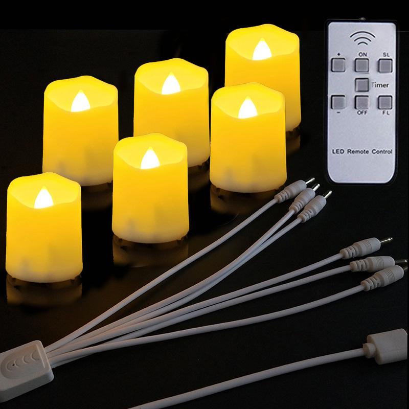 

Remote-Controlled USB Rechargeable Plastic Timer Candles for Halloween and Christmas Decorations