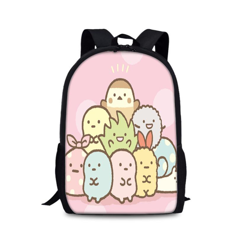 Sumikkogurashi School Bag With Waterresistant Nylon Fabric And Adjustable Shoulder Straps For Students