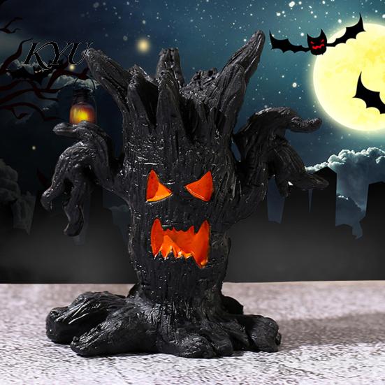 Realistic Tree Monsters Sculptures Halloween Miniature Demons Ornaments, Resin Micro Landscape Figures, Dark Gift for Handicraft Lovers Forest