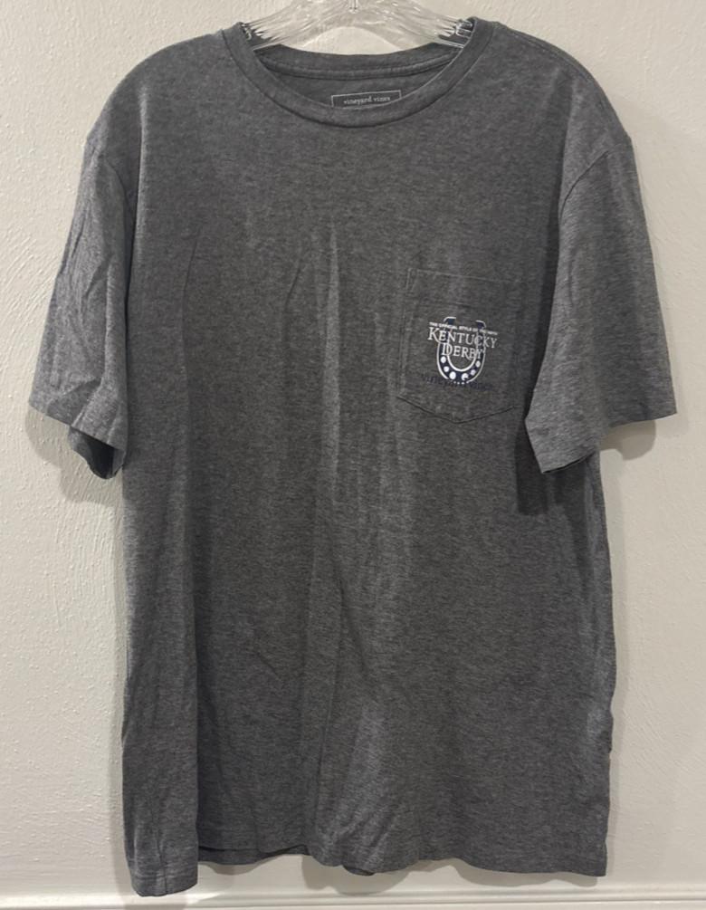 Vineyard Vines Kentucky Derby Shirt Mens Size Medium Gray Unisex T-Shirt M