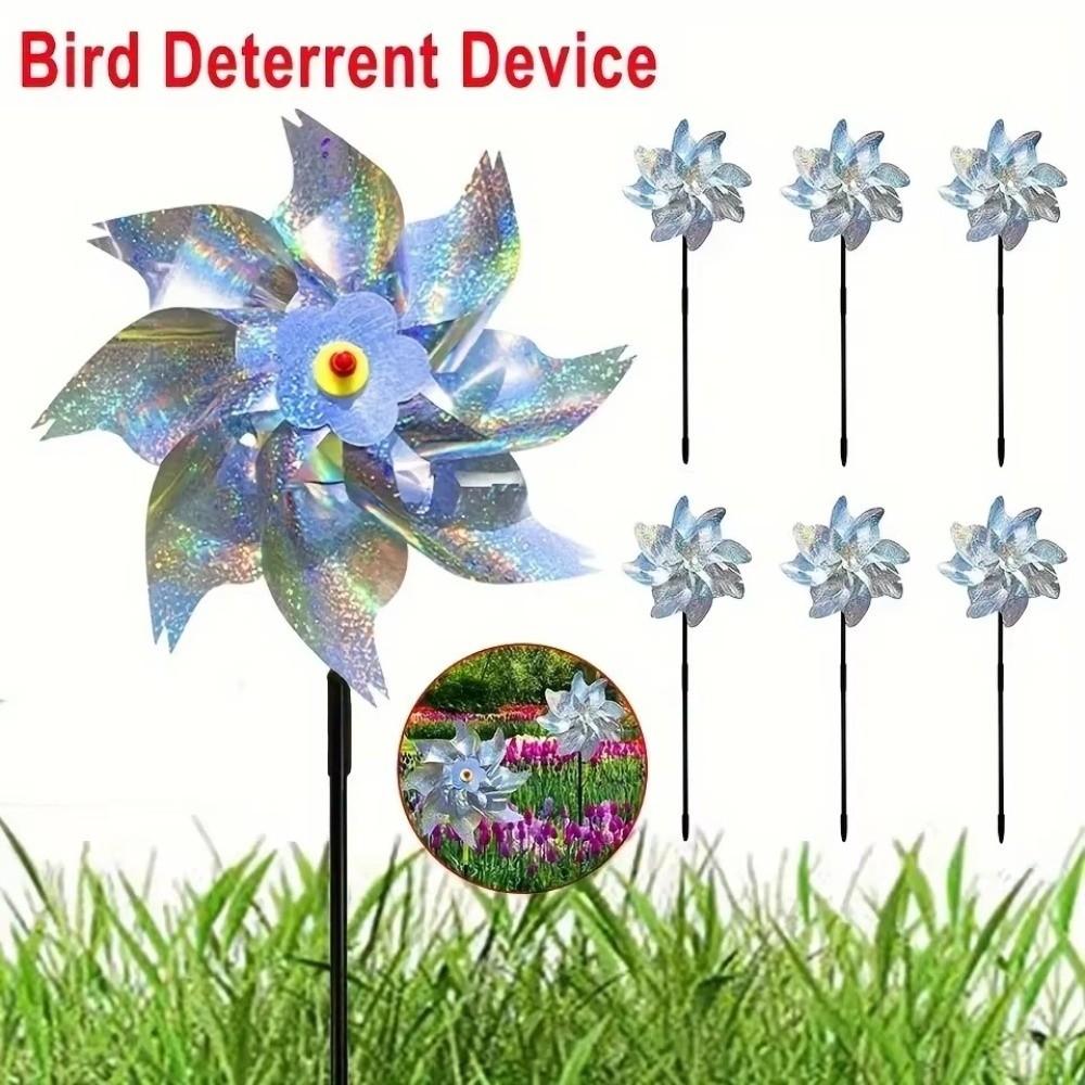 Sparkly Reflective Pinwheel Anti Birds Windmill Spinner Durable Bird Repeller Pinwheels for Garden