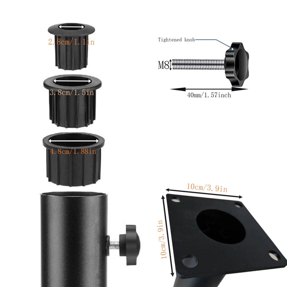 Cement Floor Deck Umbrella Stand Clip Holder - Four-Hole Iron Pipe Base Accessories