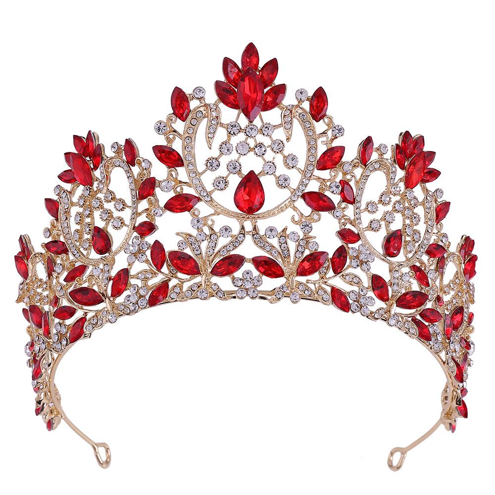 RS217 Silver and Gold Plated Elegant Crystal Wedding Hair Accessories Bride Pageant Tiaras Crowns for Queens