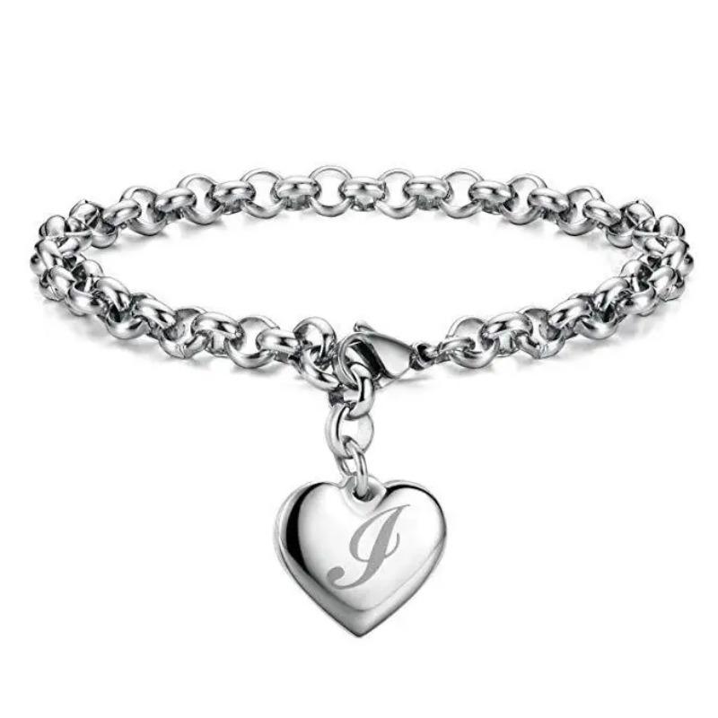 925 Sterlingsilber edles Herz 26 Buchstaben Kettenarmbänder für Frauen Mode Party Hochzeit Schmuck Geschenke