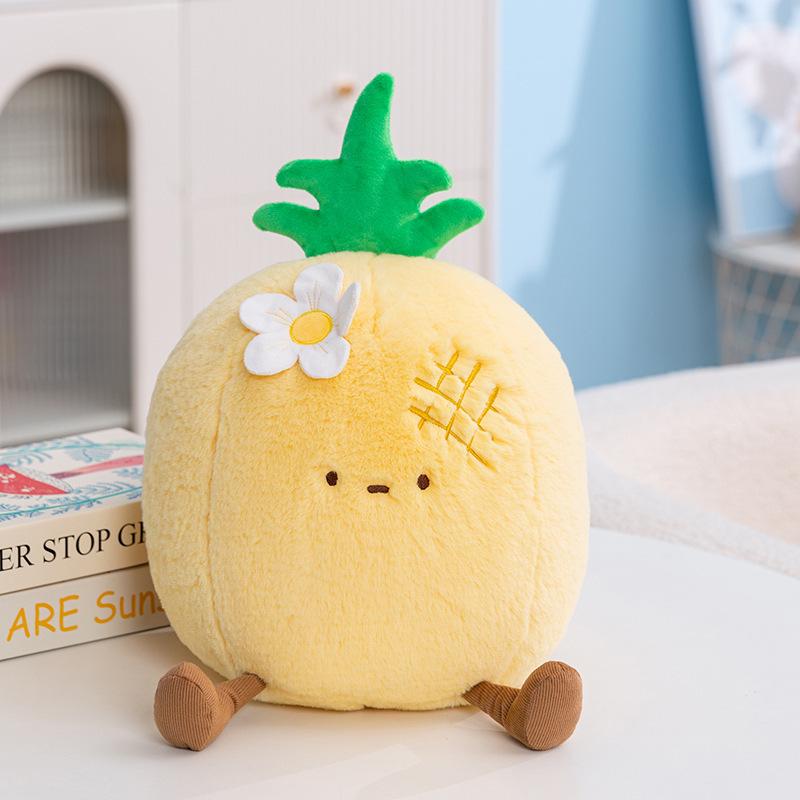Site Dudu Cute Fruit Pillow Super Soft Plush Doll Strawberry Watermelon Coconut Simulation Pillow