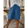 New Women'S Summer Cotton And Linen Solid Color Strap Loose Casual Five Quarter Shorts