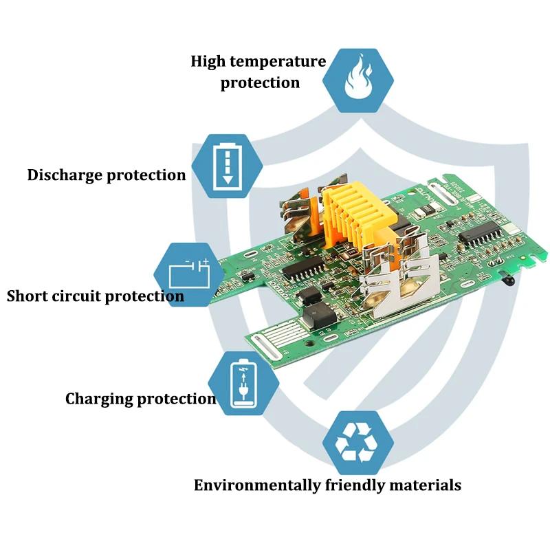 Li-ion Battery Case Charging Protection Circuit Board PCB LED Indicator Label Box For Makita 18V BL1850 BL1830 Li-ion Battery