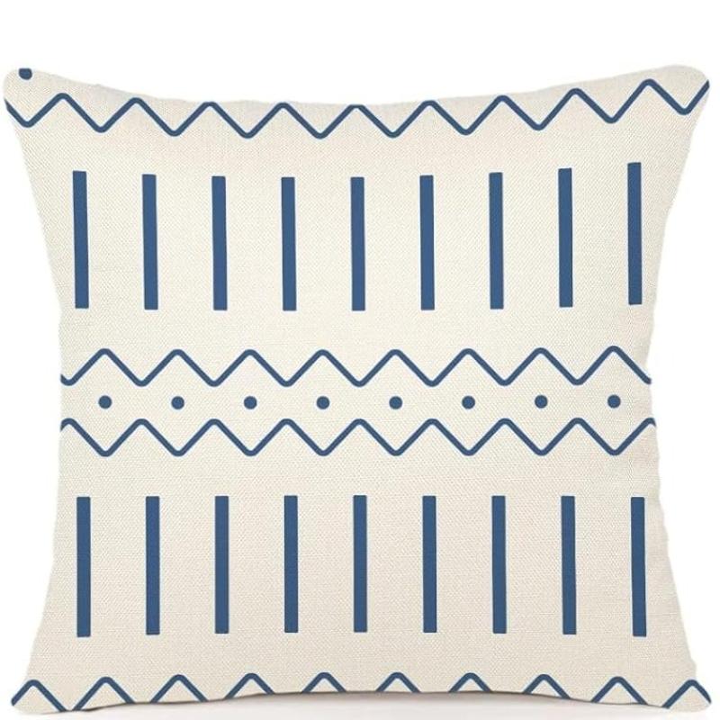 Modern Light Blue Pillow Covers Linen Fabric Cushion Covers For Sofa Couch Bed Car Living Room Bedroom Outdoor Home Decor