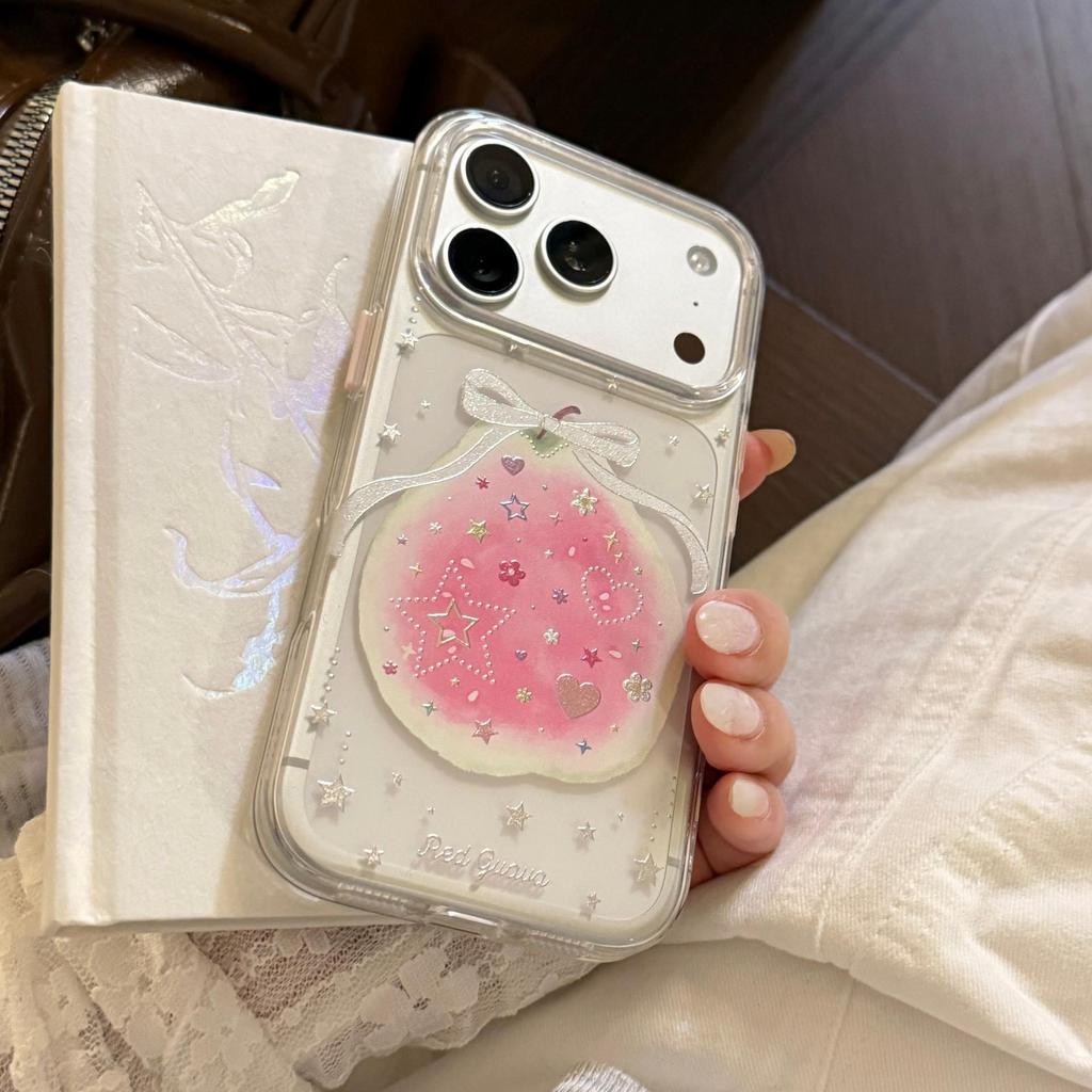 Creative Guava Bow Phone Case for iPhone 16, iPhone 17, and iPhone 17 Pro Max