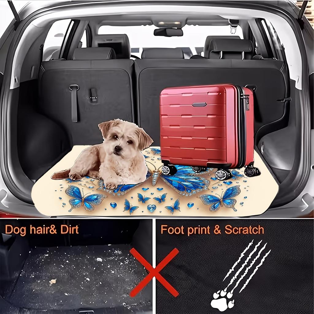 1Pcs Butterfly Polyester Car Trunk Mat Anti Slip Cargo Liner Waterproof Storage Protector for SUV Sedan
