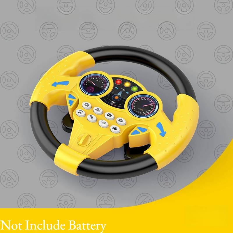 

1PC Steering Wheel Party Favor with Horn, Interactive Buttons & Phone Holder for Theme Parties, Games & Photo Booth Prop жёлтый