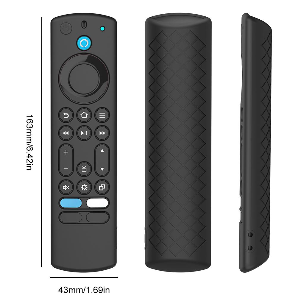 Silicone Protective Case with Lanyard Protective Skin Sleeve Shockproof Luminous for Fire TV Alexa Voice Remote Cover