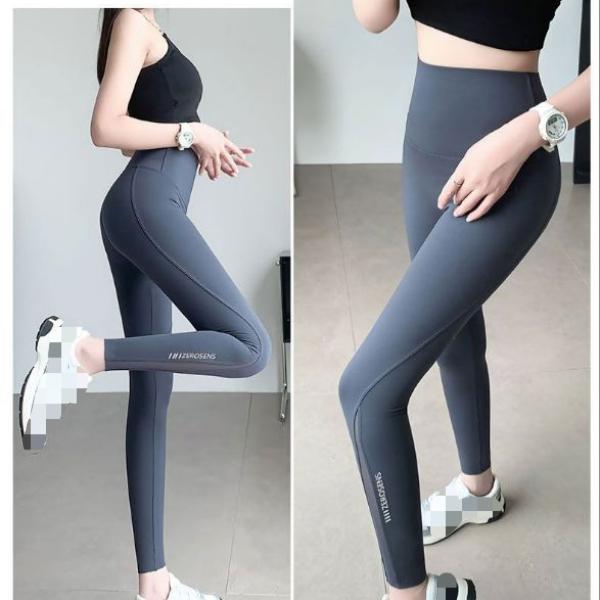 Pantaloni de Yoga cu Talie Înaltă, Subțiri, cu Buzunar din Plasă, Control Abdomen, Ridicare Fese, Colanți Strâmți pe Picior, Ținută de Primăvară