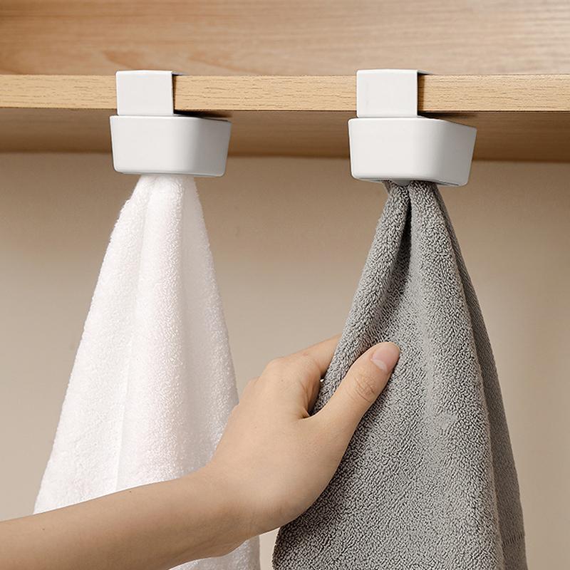2Pc Punch Free Towel Plug Holder Bathroom Organizer Rack Towels Storage Wash Cloth Clip Bathroom Accessories Kitchen Accessories