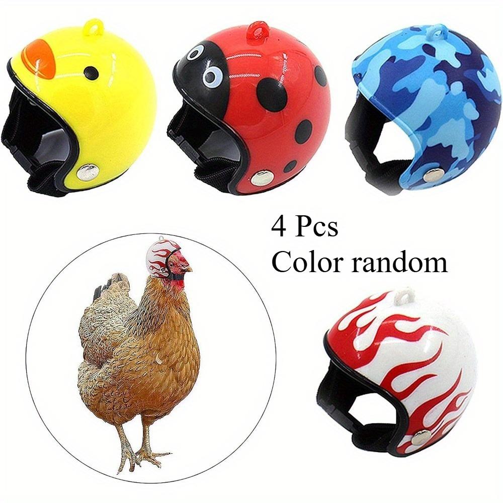 3pcs Chicken Helmet Plastic Bird Head Protective Hat Chicken Claw Helmets Fun Protective Hen Hat Small Pet Helmets, Small Pet