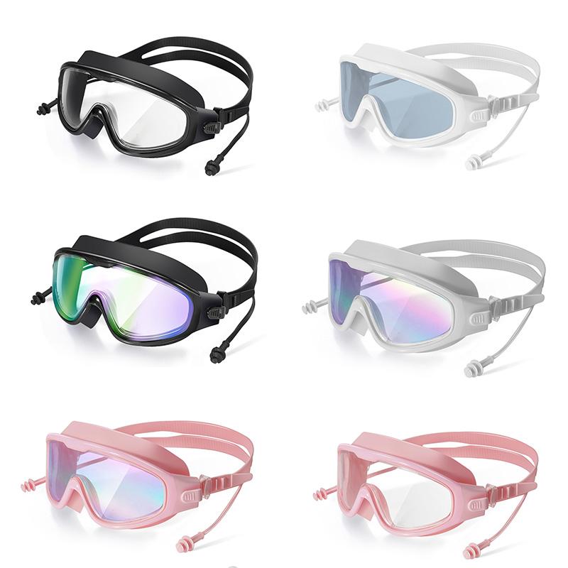 Swimming goggles Large frame swimming goggles Large frame HD wide-angle anti-fog UV protection Adult swimming goggles No leakage2