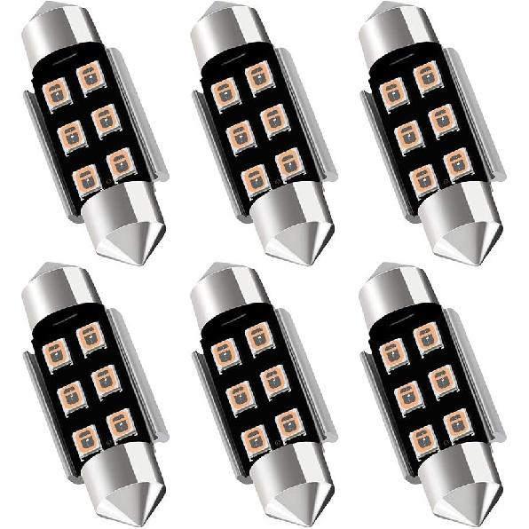 AUXLIGHT 6418 6411 DE3425 C5W DE3423 36MM 1.42”Festoon Canbus Error Free LED Interior Light Bulbs 6000K Xenon White, Super Bright 6SMD Chips for