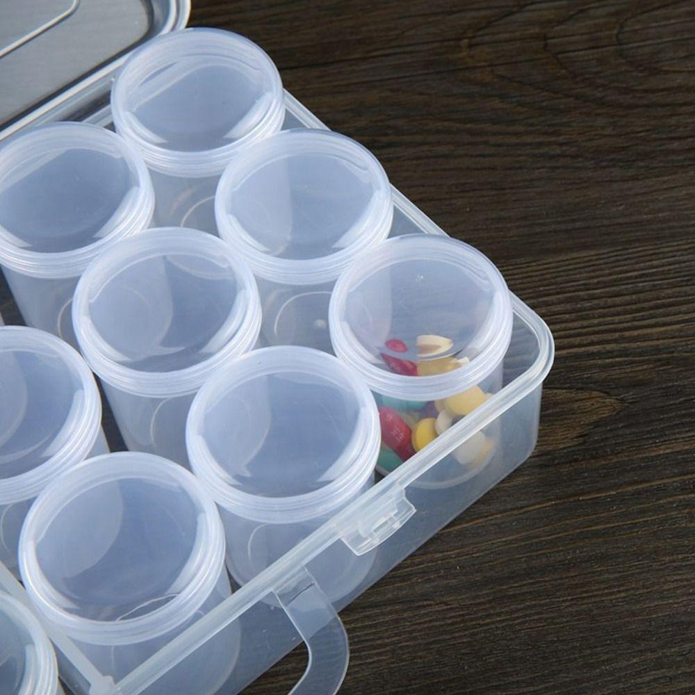6/12/18/20 Bottles Clear Plastic Plastic Storage Box Multiple Slots with Lids Storage Container Case Bead Organizer Box