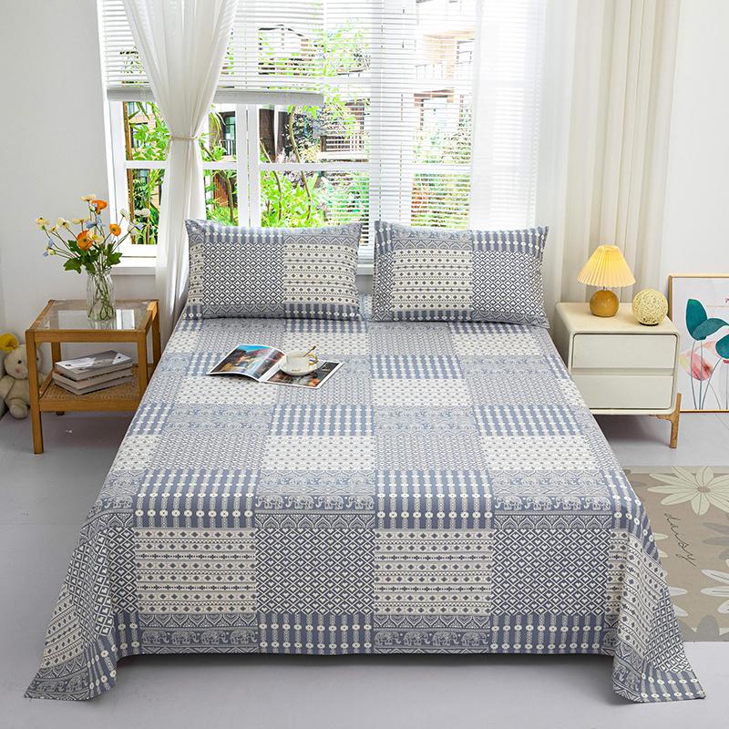 Cotton Thickened Bed Sheet 1pc Plant Flowers Printed Single Double Top King Sheets Pure Cotton Single Size Kids Bed Linen