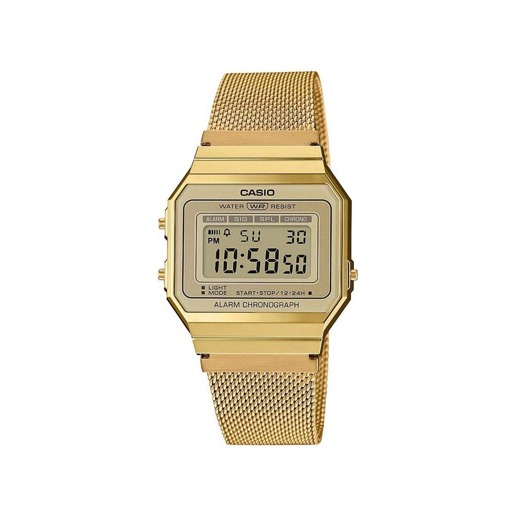 Casio Retro Watch Uni Gold Retro A700WEMG-9AEF Chronometer, Gold,