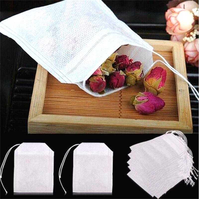 

100Pcs/Lot Empty Scented Tea Bags Drawstring Pouch Bag 6*8CM Seal Filter 100pcs