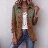 Cardigan da donna a maniche lunghe con bottoni e finiture a balze