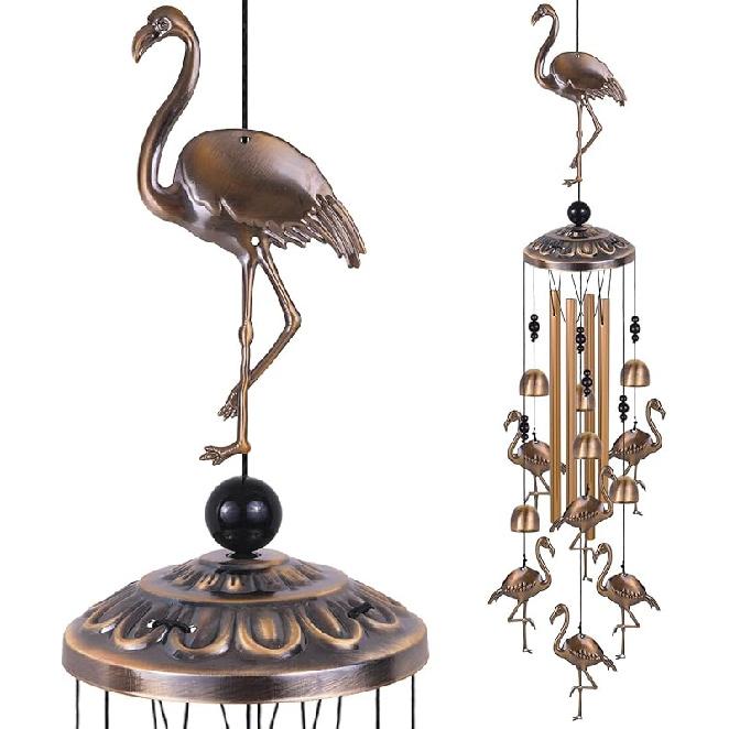 Solawindchime Outdoor Hummingbird Wind Chimes, Hummingbird Bronze Wind Chimes, Gift Wind Chime, Hummingbird Wind Bell Gifts for Women, for Home,