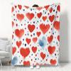 1pc Watercolor Heart Print Flannel Blanket Valentine'S Day Wedding Red Festive Soft Warm Throw Blanket Bedroom Dorm Living Room Sofa Nap Air Condition
