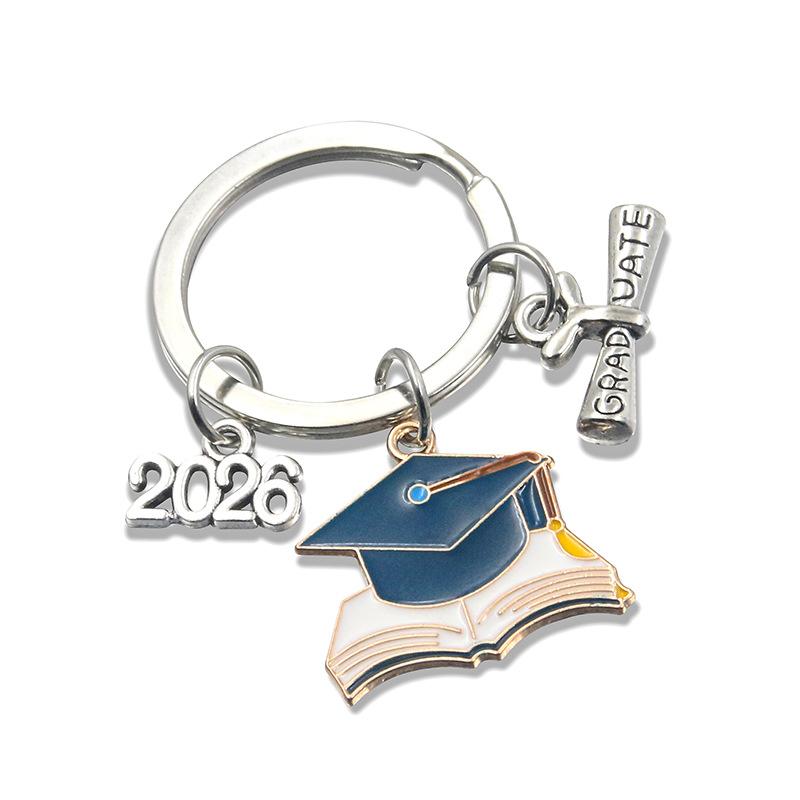 1/11 Stück 2026 Abschlussrobe Kappe Schlüsselanhänger Metall Doktorhut Schlüsselanhänger Studenten Tasche Hängender Anhänger Abschlussfeier Geschenke