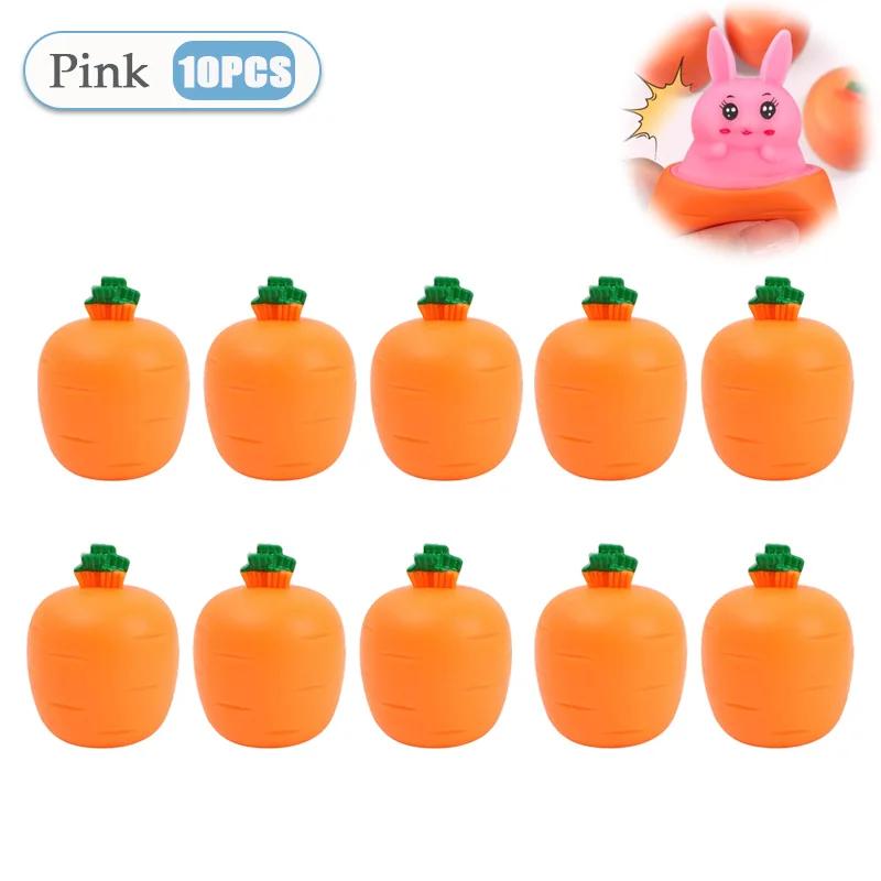1-40PCS Carrot Rabbit Stress Relief Squeeze Toy Telescopic Radish Rabbit Toy for Kids Fun Easter Gift for Children