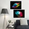 Abstrakcyjne kolorowe plakaty piłkarskie z płomieniami i wydruki na płótnie Malarstwo ścienne Obrazy do salonu Dekoracja domu Prezent