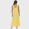 Bright Yellow 2025 Summer Women's Evening Beach Dress, Sexy Flying Sleeve, Long, Size 5XL